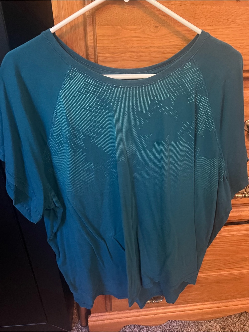 tek gear Teal Short-Sleeve Floral-Texture Performance Tee